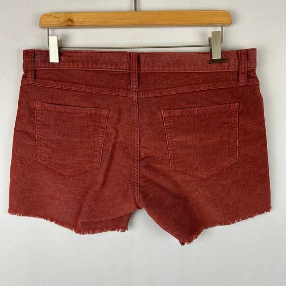 Carve Designs Oahu Relaxed Boyfriend 4" Inseam Burnt Orange Corduroy Shorts 6 - Picture 6 of 9
